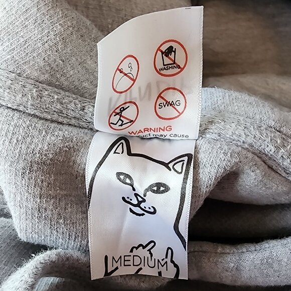 Ripndip Adult Medium Hoodie Stop Being A Cat Gray Graphic Sweatshirt - Picture 12 of 14